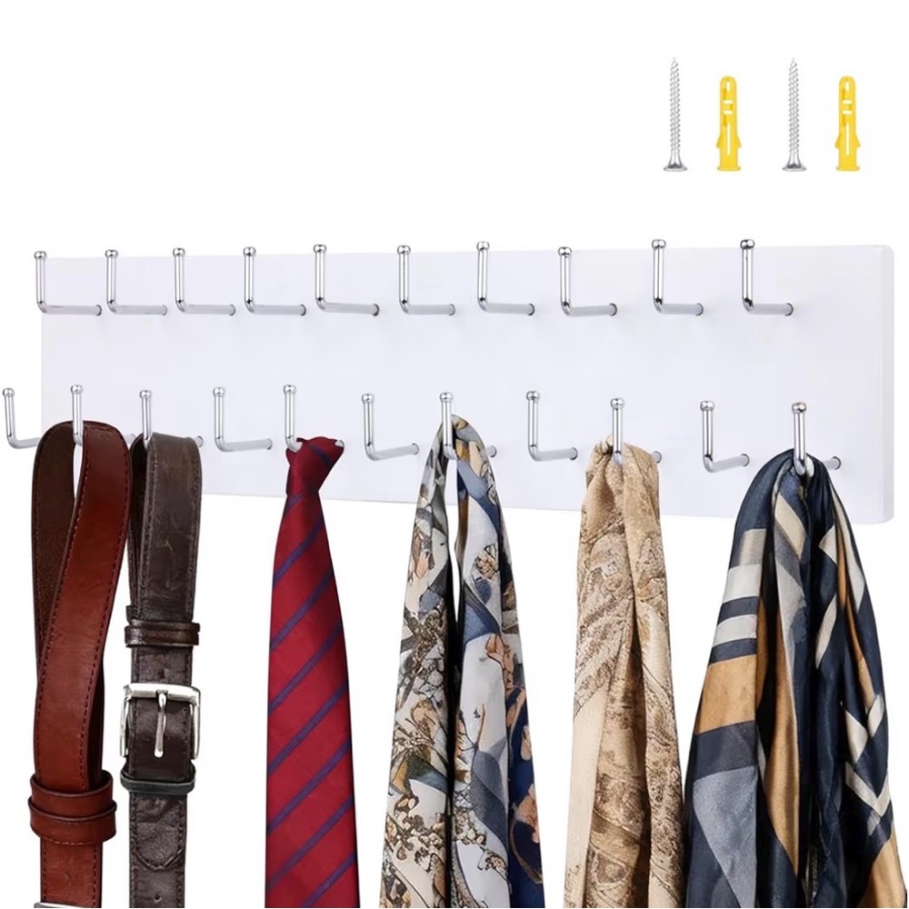 White Multi-Hook Belt Organizer